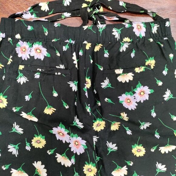 LOFT Tie Waist Linen Fluid Wide Leg Crop Whimsy Pants in Garden L - Picture 12 of 14